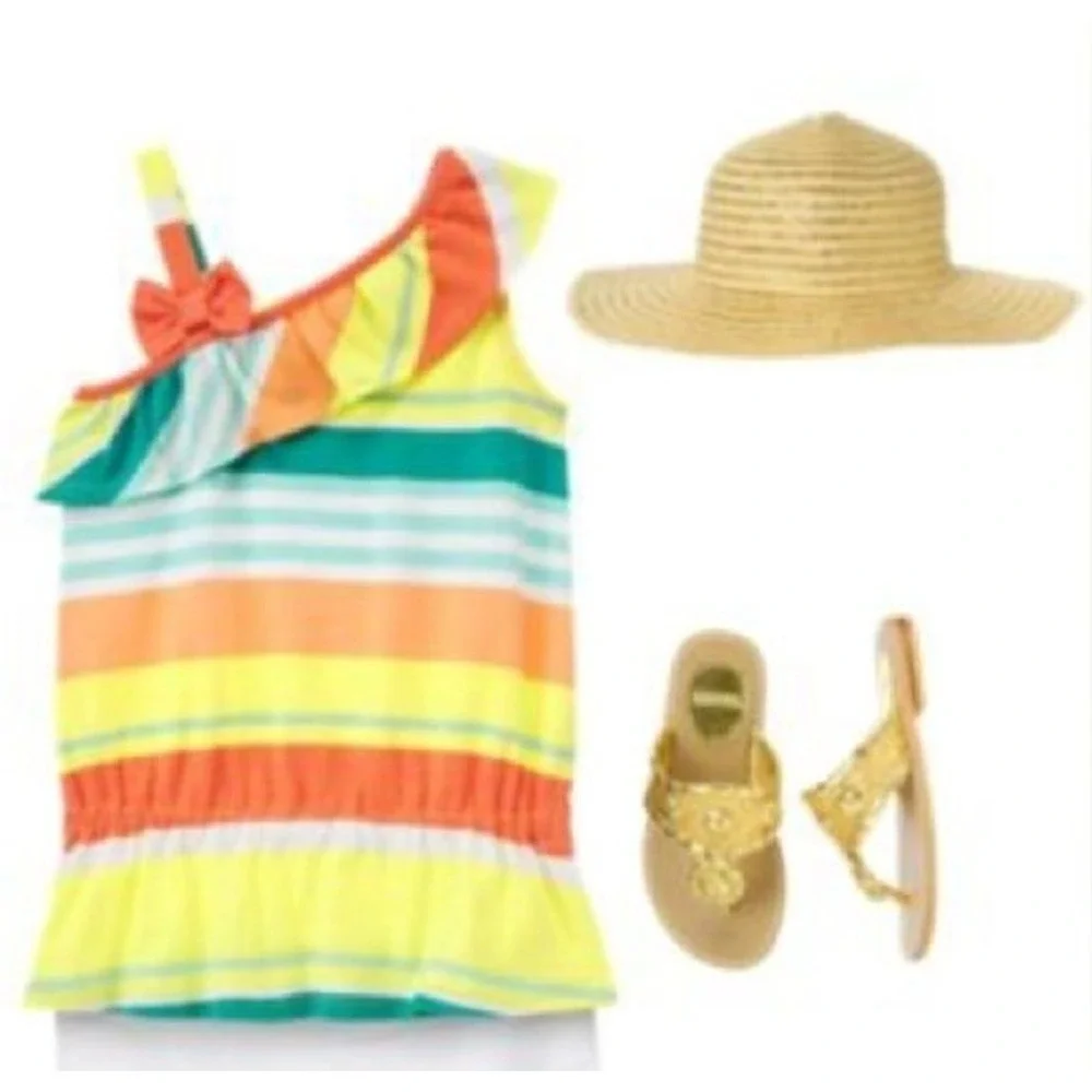 Gymboree Sunny Citrus 2014 Natural Gold Straw Sun Hat Girls‎ Medium